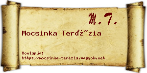 Mocsinka Terézia névjegykártya